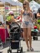 Rachel McCord at the Farmers Market and the Beach with her Dogs in Los Angeles