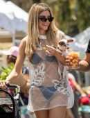 Rachel McCord at the Farmers Market and the Beach with her Dogs in Los Angeles