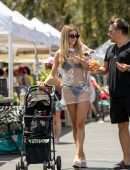Rachel McCord at the Farmers Market and the Beach with her Dogs in Los Angeles
