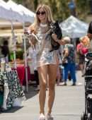 Rachel McCord at the Farmers Market and the Beach with her Dogs in Los Angeles