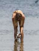 Rachel McCord at the Farmers Market and the Beach with her Dogs in Los Angeles