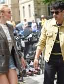 Sophie Turner Leggy, Out in Paris