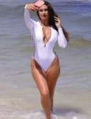 Tao Wickrath in Swimsuit at a Beach in Miami