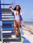 Tao Wickrath in Swimsuit at a Beach in Miami