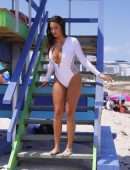 Tao Wickrath in Swimsuit at a Beach in Miami