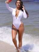 Tao Wickrath in Swimsuit at a Beach in Miami