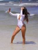Tao Wickrath in Swimsuit at a Beach in Miami