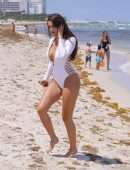 Tao Wickrath in Swimsuit at a Beach in Miami