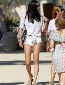 Adriana Lima Leggy in Cut-offs, Out in Marbella
