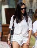 Adriana Lima Leggy in Cut-offs, Out in Marbella