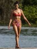 Alessandra Ambrosio in Bikini Practicing Yoga on the Beach in Florianopolis
