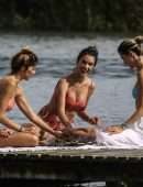 Alessandra Ambrosio in Bikini Practicing Yoga on the Beach in Florianopolis