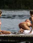 Alessandra Ambrosio in Bikini Practicing Yoga on the Beach in Florianopolis
