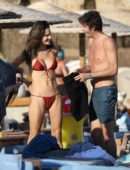 Alessandra Ambrosio in Bikini on a Beach in Mykonos