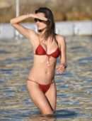Alessandra Ambrosio in Bikini on a Beach in Mykonos