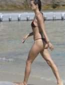 Alessandra Ambrosio in Bikini on a Beach in Mykonos