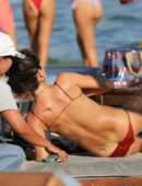 Alessandra Ambrosio in Bikini on a Beach in Mykonos