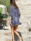 Alessandra Ambrosio in White Bikini on the Beach in Mykonos