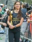Alex Morgan Holding 2019 FIFA Women’s World Cup Trophy After Winning in NYC