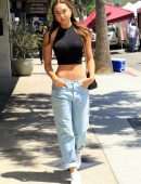Alexis Ren with Flowers, Out in Studio City