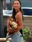 Alexis Ren with Flowers, Out in Studio City