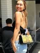 Alexis Ren with Flowers, Out in Studio City