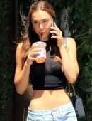 Alexis Ren with Flowers, Out in Studio City
