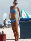 Anastasia Grik Booty in Blue Bikini at the Beach in Miami