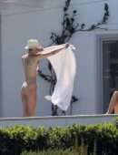 Bella Hadid Booty, Sunbathing in Bikini at Villa on Mykonos Island