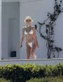 Bella Hadid Booty, Sunbathing in Bikini at Villa on Mykonos Island