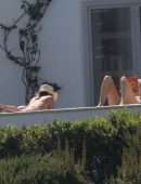 Bella Hadid Booty, Sunbathing in Bikini at Villa on Mykonos Island