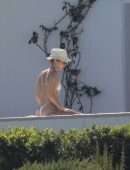 Bella Hadid Booty, Sunbathing in Bikini at Villa on Mykonos Island