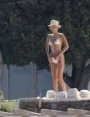 Bella Hadid Booty, Sunbathing in Bikini at Villa on Mykonos Island