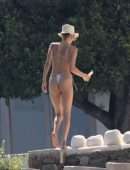 Bella Hadid Booty, Sunbathing in Bikini at Villa on Mykonos Island