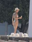 Bella Hadid Booty, Sunbathing in Bikini at Villa on Mykonos Island