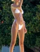 Bella Hadid Booty, Sunbathing in Bikini at Villa on Mykonos Island