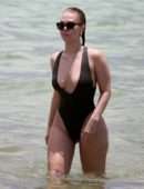 Bianca Elouise in Swimsuit at Beach in Miami