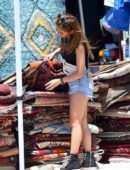 Brenda Song Leggy in Shorts, Shopping at Flea Market in Los Angeles