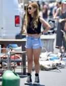 Brenda Song Leggy in Shorts, Shopping at Flea Market in Los Angeles
