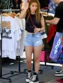 Brenda Song Leggy in Shorts, Shopping at Flea Market in Los Angeles
