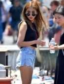 Brenda Song Leggy in Shorts, Shopping at Flea Market in Los Angeles