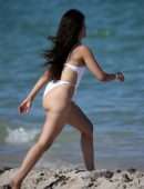 Camila Cabello Booty and Pokies in Wet See-Through Swimsuit in Miami