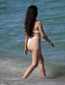 Camila Cabello Booty and Pokies in Wet See-Through Swimsuit in Miami