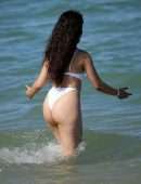 Camila Cabello Booty and Pokies in Wet See-Through Swimsuit in Miami