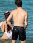 Camila Cabello Booty and Pokies in Wet See-Through Swimsuit in Miami