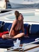 Chrissy Teigen Booty in Swimuit on Holiday in a Yacht in Portofino, Italy