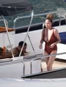 Chrissy Teigen Booty in Swimuit on Holiday in a Yacht in Portofino, Italy
