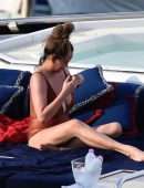 Chrissy Teigen Booty in Swimuit on Holiday in a Yacht in Portofino, Italy