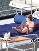 Chrissy Teigen Booty in Swimuit on Holiday in a Yacht in Portofino, Italy