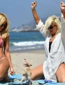 Donna D'Errico Booty in Bikini on the Beach in Malibu